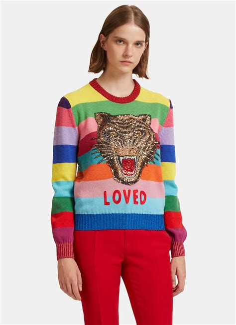 green rainbow gucci sweater|gucci sweater sale.